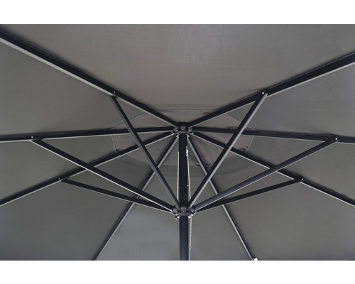 Pohled pod slunečník s rámem