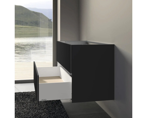 Skříňka pod umyvadlo s otevřenou zásuvkou do koupelny