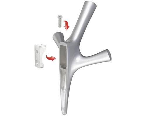 Věšák na šaty se šroubem a držákem pro montáž na stěnu