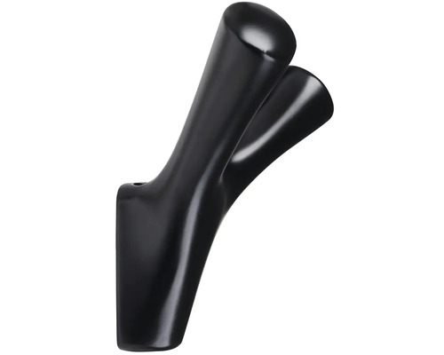 Černý dvojitý nástěnný hák pro montáž na stěnu