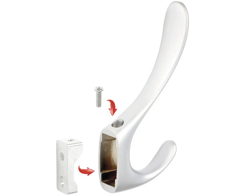 Nástěnný věšák na šaty se šroubem a montážním prvkem