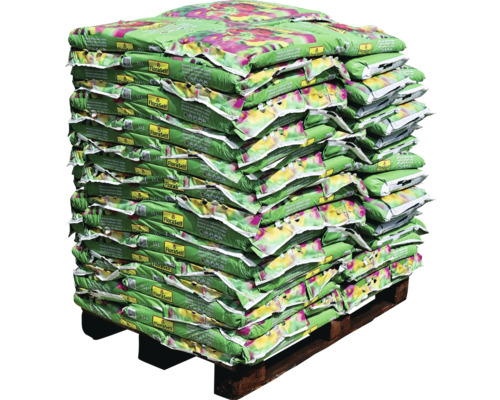 Paleta s pytli s květinovou zeminou