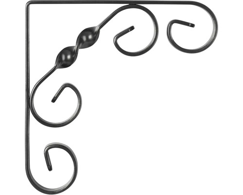 Konzole na zeď z kovu s ozdobnými prvky.