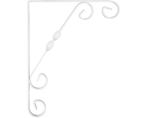 Kovová úhelníková konzole s ozdobami pro montáž na stěnu