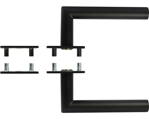 Kovové kliky ke dveřím s rozetami a kolíkem