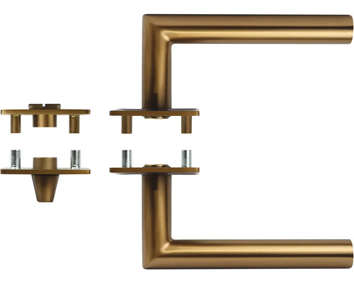 Kovová klika dveří s montážním materiálem