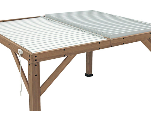 Dřevěný vyvýšený záhon s odkládací plochou