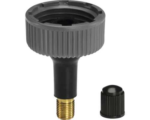 Adaptér s připojovacím závitem a uzavíracím víčkem