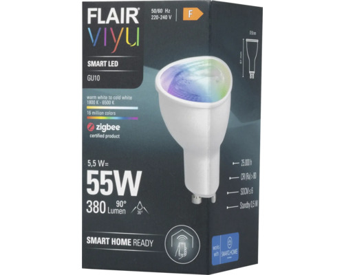 FLAIR Viyu Chytrá LED žárovka GU10 v obalu produktu
