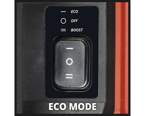 Detail spínače s nastavením Eco, Vypnuto a Boost.