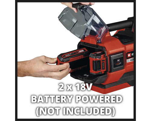 Pohled shora na akumulátorovou lampu, 2 x 18 V, baterie nejsou součástí balení