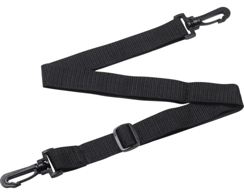 Černý popruh s karabinami a mechanismem nastavení