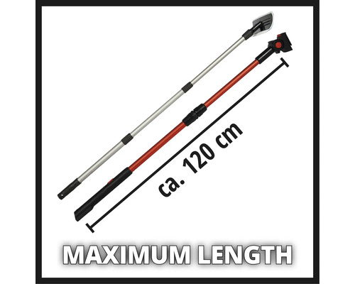 Dvě teleskopické tyče o maximální délce přibližně 120 cm.