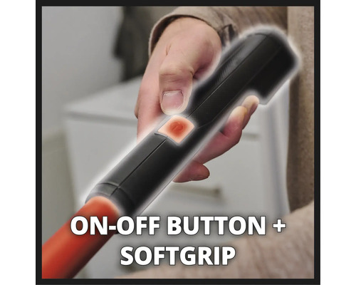 Ruční vysavač s vypínačem a měkkou rukojetí