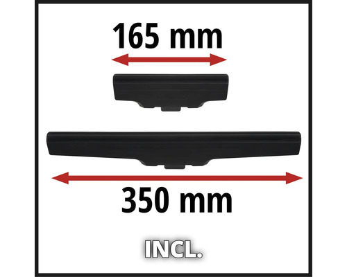 Dva černé kryty o rozměrech 165 mm a 350 mm