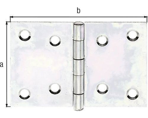 Závěs dveří s uvedením rozměrů a a b