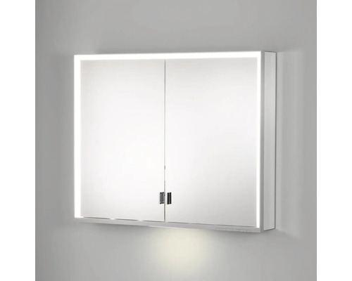 Zrcadlová skříňka s osvětlením a dvěma dvířky do koupelny