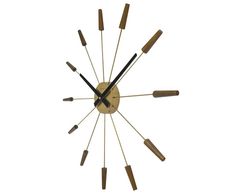 Nástěnné hodiny s ukazatelem času a dekorativními prvky