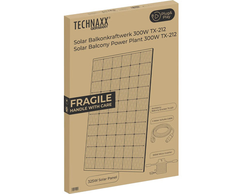 Solární systém Technaxx pro montáž na balkon, výkon 300 W