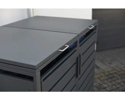 Kontejner na popelnice se dvěma přihrádkami a madly