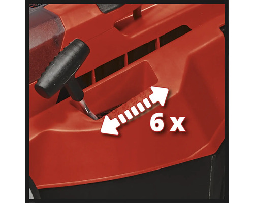 Centrální nastavení výšky sečení sekačky se šestinásobným nastavením