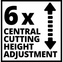 Symbol pro šestinásobné centrální nastavení výšky sečení