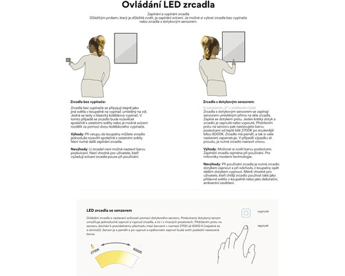 Návod k ovládání LED zrcadel