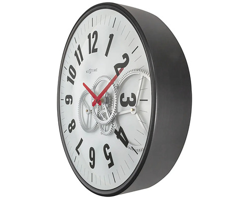 Nástěnné hodiny Nextime s viditelným hodinovým strojkem