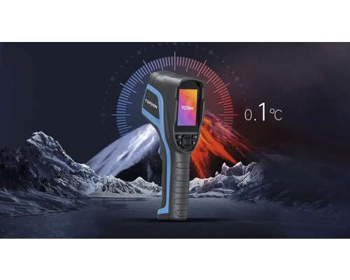 Termokamera Topdon na pozadí horské scenérie