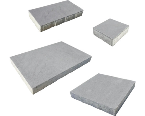 Různé dlažební kostky z kamene