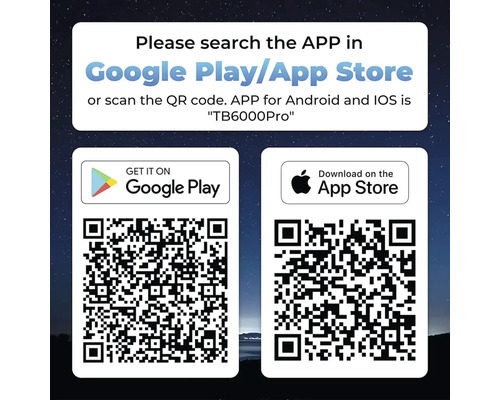 Informace o stažení aplikace z obchodu Google Play nebo App Store pomocí QR kódu.