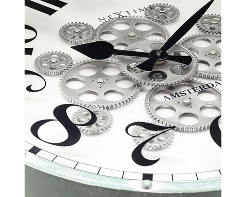 Dekorativní nástěnné hodiny s ozubenými koly a ukazatelem času