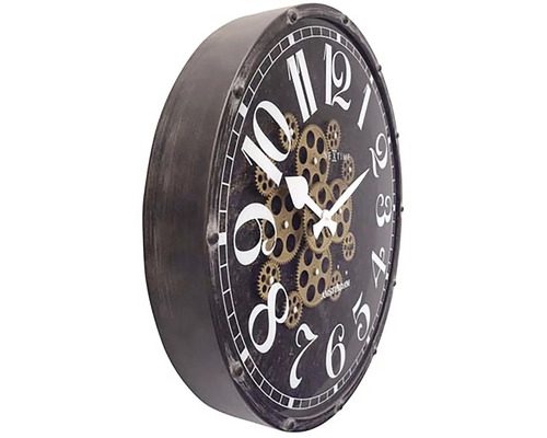 Dekorativní nástěnné hodiny s ozubenými koly a ciferníkem