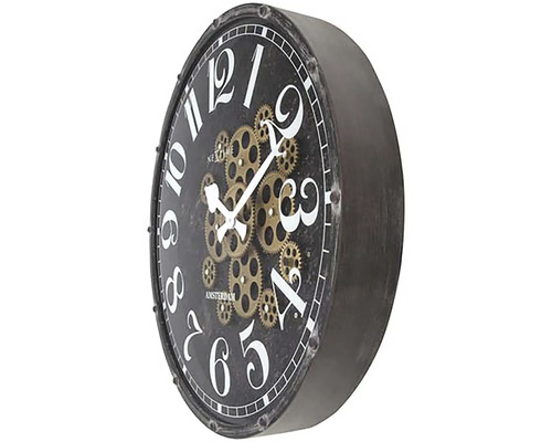 Nástěnné hodiny s viditelným hodinovým strojkem