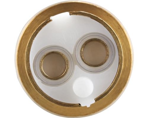 Vnitřní pohled na sanitární armaturu se dvěma otvory