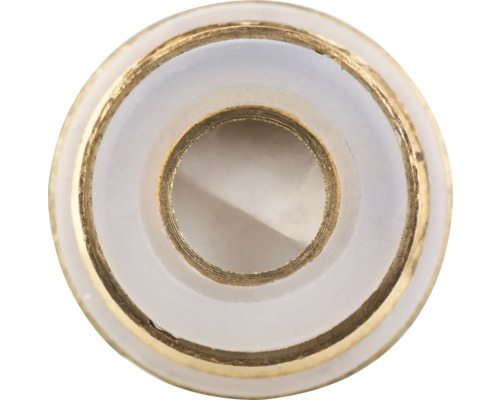 Mosazný adaptér s plastovým těsněním pro sanitární použití