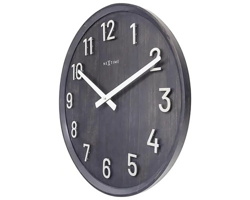Kulaté nástěnné hodiny s čísly a logem Nextime