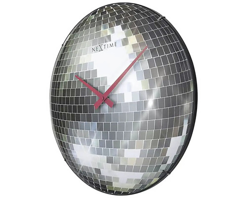 Nástěnné hodiny Nextime designu disco koule s ručičkami