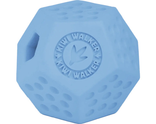 Hračka pro psy gumová Kiwi Walker DODECABALL s dírou na pamlsky Maxi 8 cm modrá Logo Kiwi Walker na robustním míči pro psy s otvory