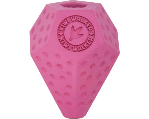 Hračka pro psy gumová Kiwi Walker OCTABALL s dírou na pamlsky Maxi 14,5 cm růžová Hračka pro psy ve tvaru diamantu s výstupky a logem Kiwi Walker