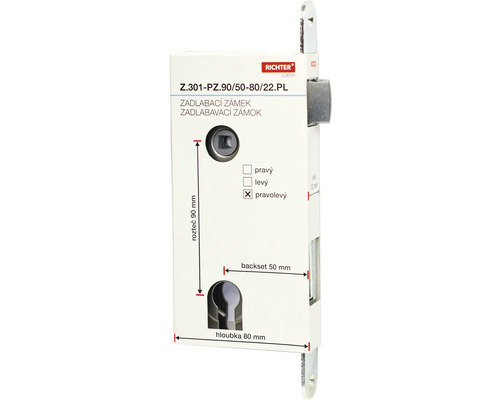Zadlabací zámek Richter Z.301-PZ.90/50-80/22.PL