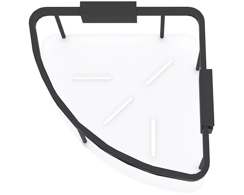 Rohová police do sprchy s odkládací plochou