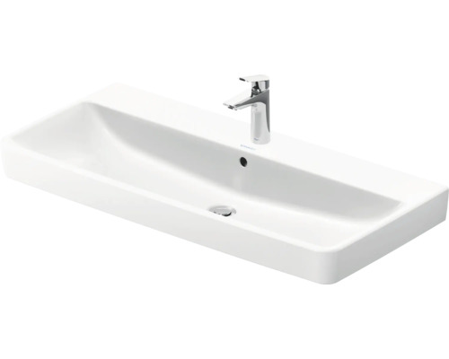 Obdélníkové umyvadlo z keramiky s vodovodní baterií