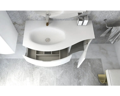 Koupelnová skříňka pod umyvadlo s výsuvem a dvířky shora