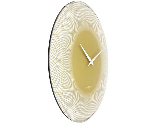 Nástěnné hodiny s geometrickým vzorem a ukazatelem času