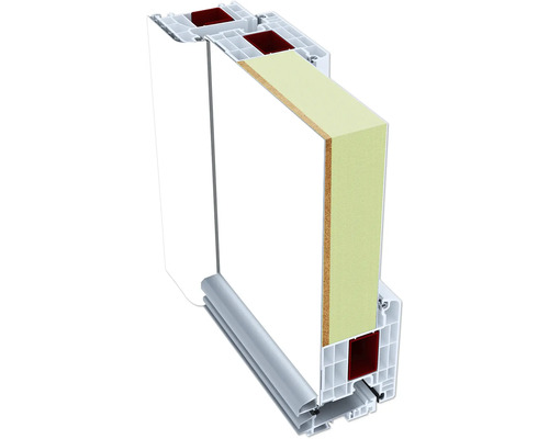 Průřez plastového okenního rámu s izolací