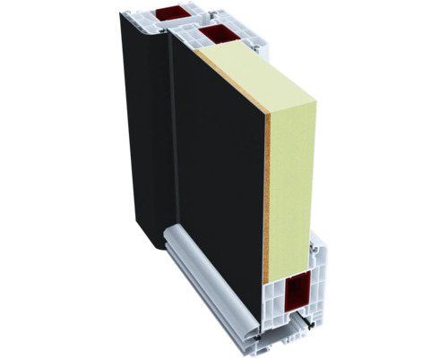 Průřez okenním profilem s izolací