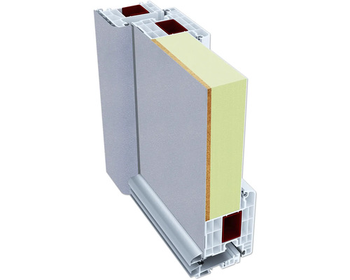 Průřez okenním rámem s izolací