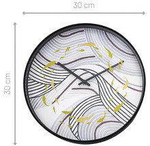 Kulaté nástěnné hodiny o průměru 30 centimetrů s motivem ryb