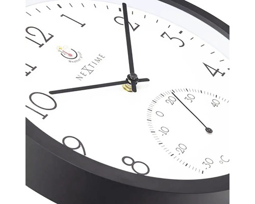 Nástěnné hodiny Nextime s teploměrem
